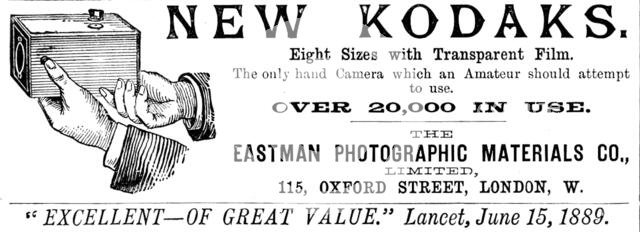 Advertisement for the Eastman Photographic Materials Co., 1890. Creator: Unknown.