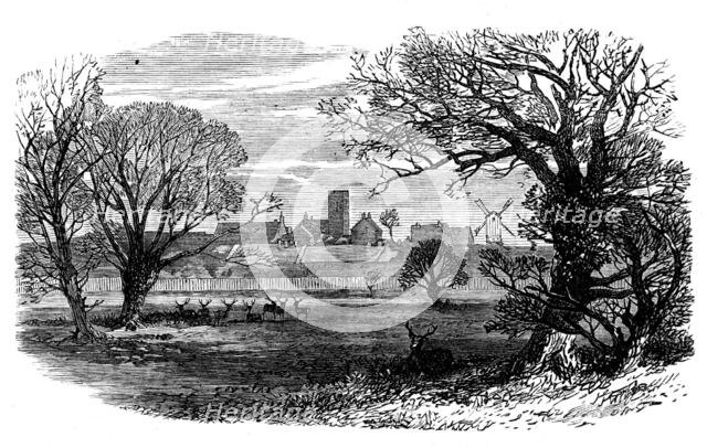 West Newton, from the deer park, Sandringham, 1871. Creator: Unknown.