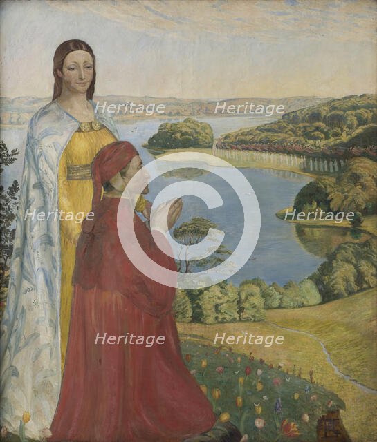 Dante and Beatrice in Paradise, 1895. Creator: Poul S. Christiansen.