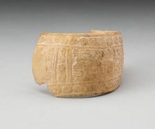 Shell, Possibly an Arm Band, Incised with Profile Head Framed by Geometric Motifs..., c. A.D. 1200. Creator: Unknown.