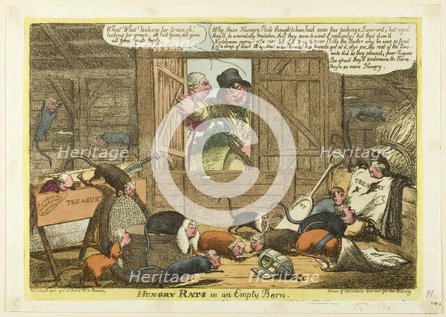 Hungry Rats in an Empty Barn, published March 1806. Creator: Charles Williams.