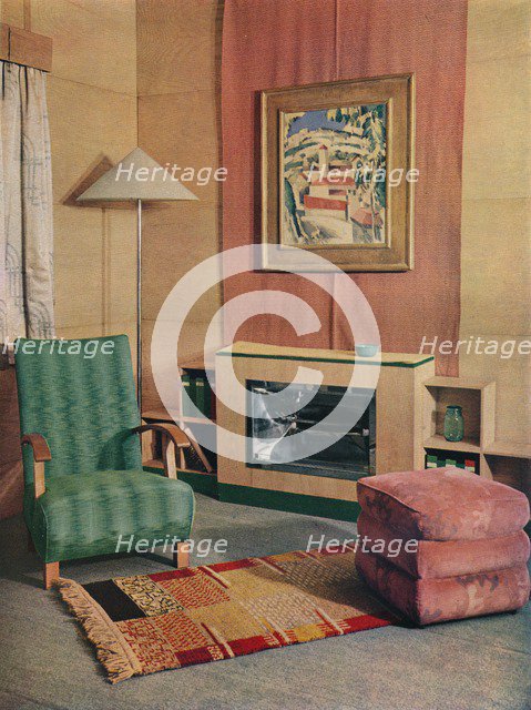 'A sitting room with a painting by J.D. Fergusson above the fire', 1935. Artist: Unknown.