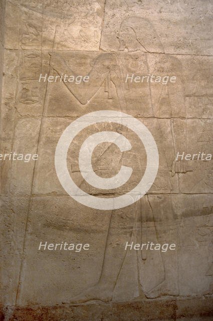 Male figure with a baton and sceptre relief, Mastaba of Kagemni, Saqqara, Egypt, 2350 BC (2003). Creator: Unknown.