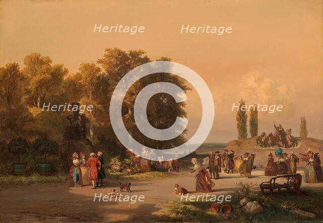 Park in the Vicinity of Paris, 1848. Creator: Charles Rochussen.