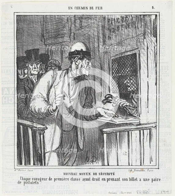 Nouveau moyen de sécurité, 1864.  Creator: Honore Daumier.