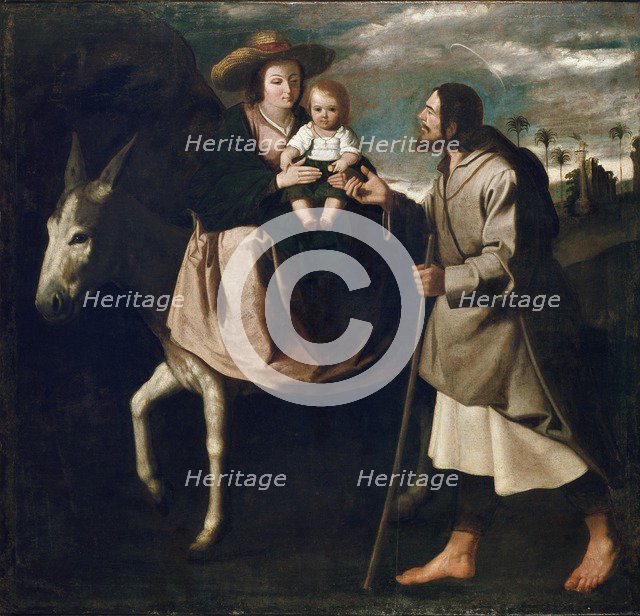 The Flight into Egypt, late 1630s. Artist: Francisco de Zurbaran.