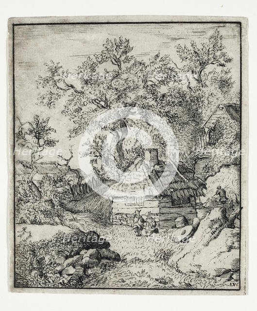 Landscape with a Millstone near a Cask, second half of 18th century. Creator: Unknown.