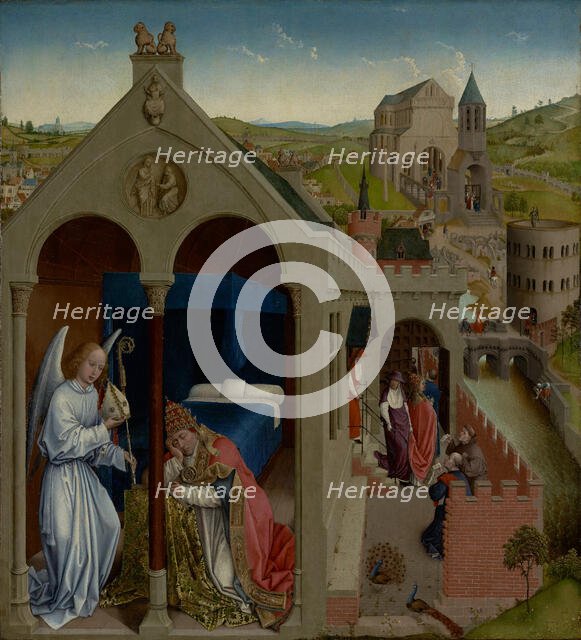 The Dream of Pope Sergius, late 1430s. Creator: Workshop of Rogier van der Weyden.