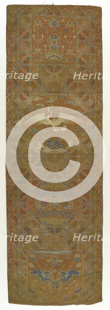 Brocade panel, Qing dynasty, 18th century. Creator: Unknown.