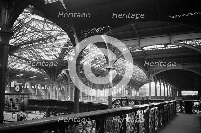 Liverpool Street Station showing the footbridge over the Continental Boat Train, London, 1960-72. Creator: John Gay.