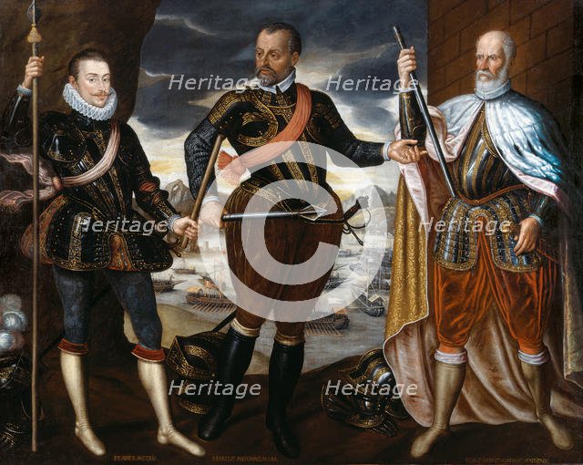 The Victors of Lepanto: John of Austria, Marcantonio Colonna, Sebastiano Venier, ca. 1575. Creator: Anonymous.