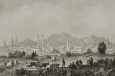 Panoramic view of the city, Angora (currently Ankara), Turkey, 1838.  Creator: Auguste-Francois Ales.