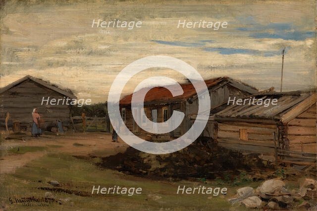 Country Courtyard, 1875. Creator: Gerhard Munthe.