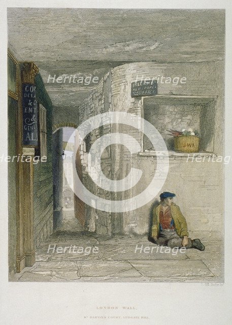 St Martin's Court, Ludgate Hill, City of London, 1851. Artist: John Wykeham Archer