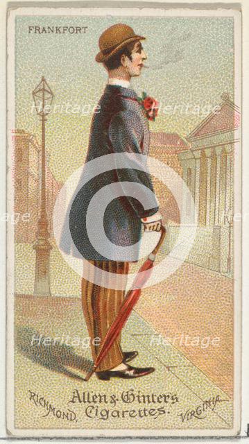 Frankfurt, from World's Dudes series (N31) for Allen & Ginter Cigarettes, 1888. Creator: Allen & Ginter.