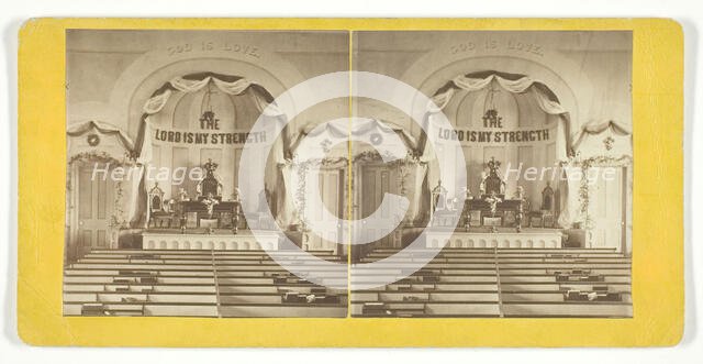 Untitled [stage or altar in  a church], late 19th century.  Creator: L.V. Moulton.