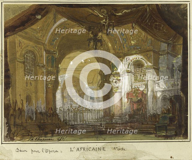 Stage design for the Opera "L'Africaine" by G. Meyerbeer, 1865. Creator: Chaperon, Philippe (1823-1906).