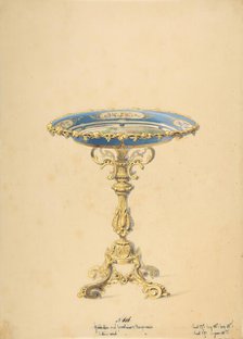 Design for a Round Porcelain Table with Polished Bronze, 19th century. Creator: Anon.