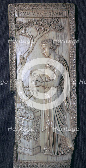 The Roman Symmacki Diptych, 4th century. Artist: Unknown