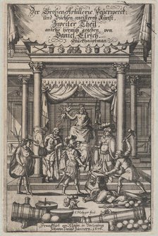 Title page, 'Der Grossen Artillerie Feuerwerck ...', 1676. Creator: Christoph Metzger.