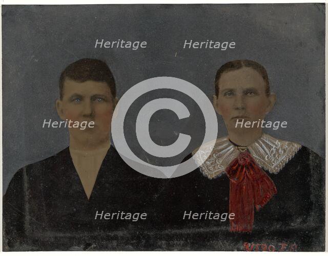 Portrait of young couple, 1860s-1880s. Creator: Unknown.