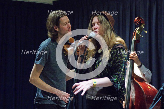 Thomas Gould and Louisa Jones, Watermill Jazz Club, Dorking, Surrey, August 2015. Artist: Brian O'Connor.