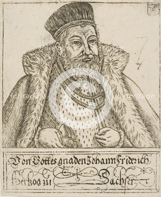 Johann Friedrich, from Saxon Dukes and Electors, 1560/1621. Creator: Balthasar Jenichen.