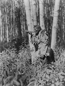 Calling a moose-Cree, c1927. Creator: Edward Sheriff Curtis.