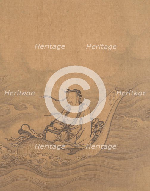 Sage Floating on Lotus Leaf. Creator: Unknown.