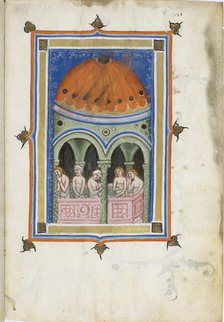 Miniature from De balneis puteolanis by Petrus de Ebulo, 14th century. Creator: Anonymous master.