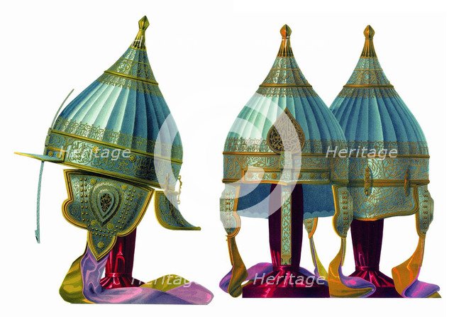 Capeline helmet of the Prince Alexei Mikhailovich, before 1853.  Creator: Solntsev, Fyodor Grigoryevich (1801-1892).