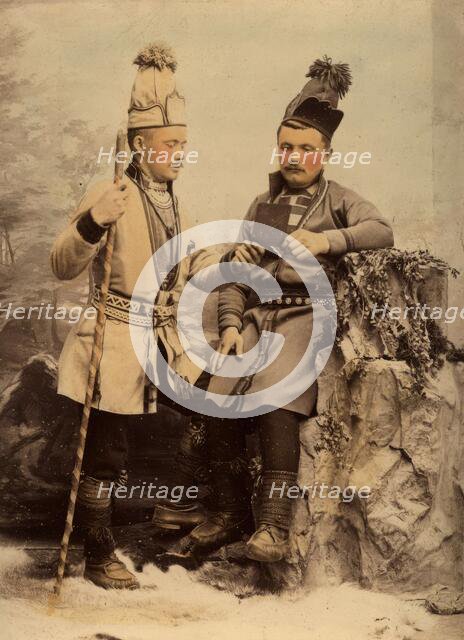 Two Sami men, 1890-1900.  Creator: Helene Edlund.