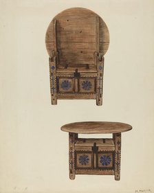 Spanish Southwest Hutch Table, c. 1939. Creator: Marjery Parish.