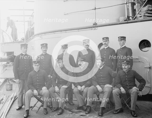 U.S.S. Indiana, group of marines, between 1895 and 1901. Creator: Unknown.