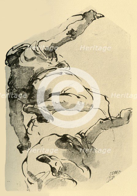 'Kneeling Figure, seen from behind', 1743-1744, (1928). Artist: Giovanni Battista Tiepolo.