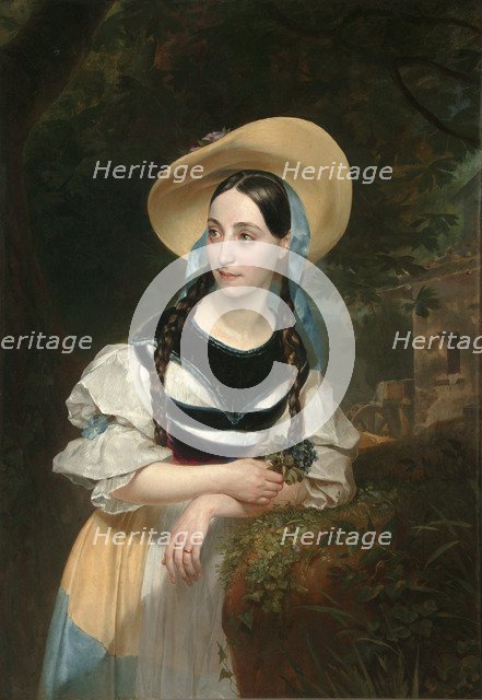 Portrait of the singer Fanny Tacchinardi Persiani', (1812-1867), 1834. Creator: Briullov, Karl Pavlovich (1799-1852).