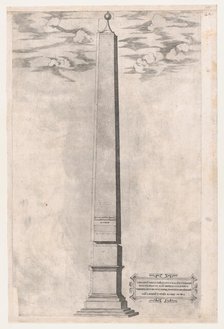 Speculum Romanae Magnificentiae: The Vatican Obelisque, 1550., 1550. Creator: Anon.