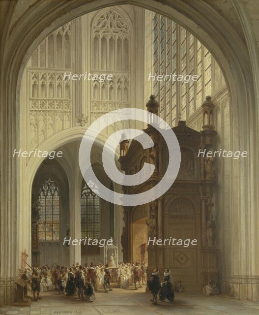 Interior of the Saint Peter’s Church in Louvain, 1846. Creator: Jules Victor Genisson.