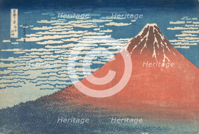 South Wind, Clear Sky (Gaifu kaisei), also known as Red Fuji, from the series Thirt..., ca. 1830-32. Creator: Hokusai.