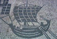 Roman mosaic of a merchant ship, 2nd century. Artist: Unknown