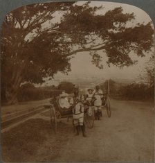 Cabs drawn by natives on a residence road, Durban, S. Africa', c1900. Artist: Unknown.