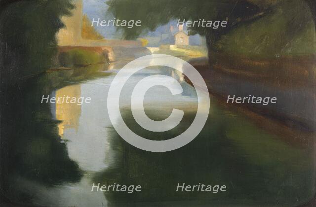 Sundown: the Glamorgan canal, 1913. Creator: Edgar Herbert Thomas.