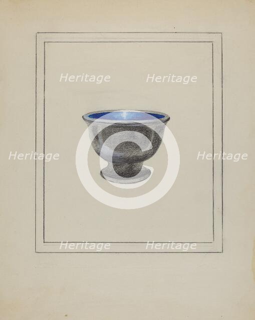 Pewter Salt or Sugar Bowl, c. 1936. Creator: Sara Garfinkel.