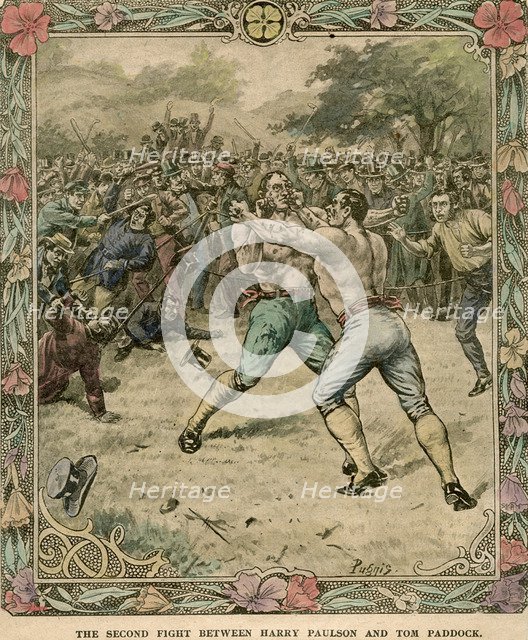 'The second fight between Harry Paulson and Tom Paddock', 1851 (late 19th or early 20th century).Artist: Pugnis