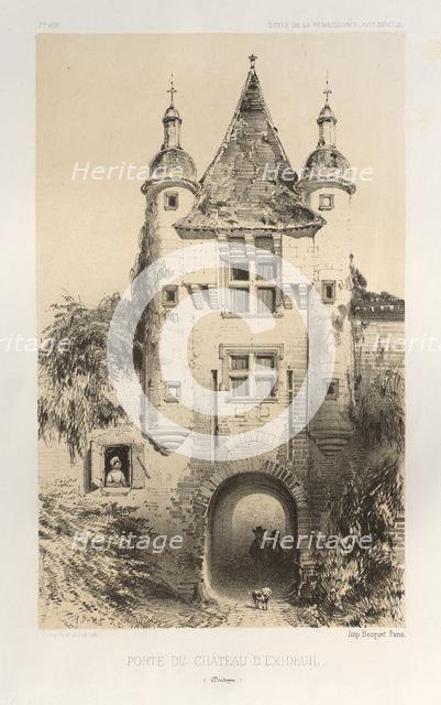 ...Pl.7, Porte du Chateau dExideuil (Dordogne), 1860. Creator: Victor Petit (French, 1817-1874).