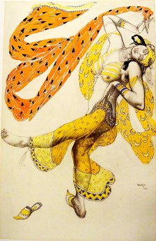 Odalisque. Costume design for the ballet Sheherazade by N. Rimsky-Korsakov, 1910. Artist: Bakst, Léon (1866-1924)