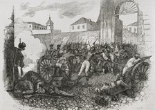 Defence of Monteleon artillery park  during the Dos de Mayo Uprising, Madrid, Spain, 1808 (1853).  Creator: Miranda.