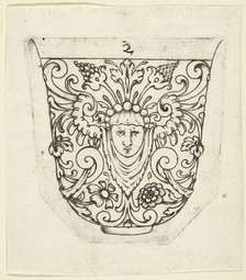 Plate 2, from twenty ornamental designs for goblets and beakers, 1604. Creator: Master AP.