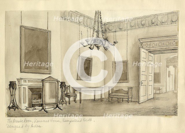 'The Music Room, Kenwood House, Hampstead Heath', c1950. Creator: Shirley Markham.