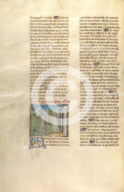 An Angel and an Old Man; Miroir Historial, about 1475. Creator: Unknown.